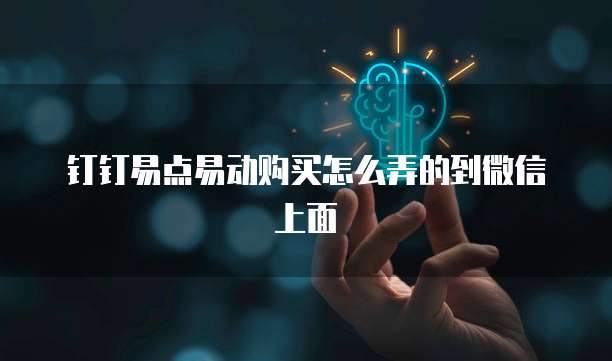 钉钉易点易动购买怎么弄的到微信上面