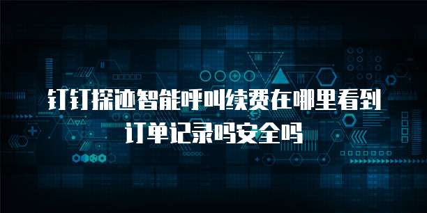 钉钉探迹智能呼叫续费在哪里看到订单记录吗安全吗
