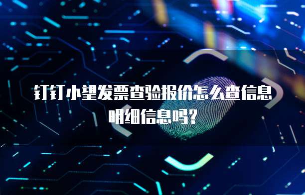 钉钉小望发票查验报价怎么查信息明细信息吗?