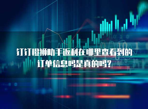 钉钉橙狮助手返利在哪里查看到的订单信息吗是真的吗?
