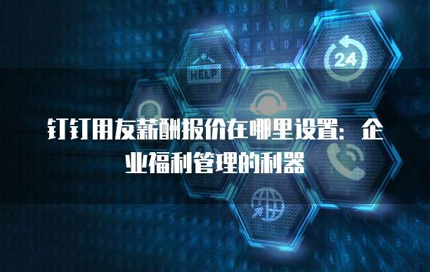 钉钉用友薪酬报价在哪里设置:企业福利管理的利器