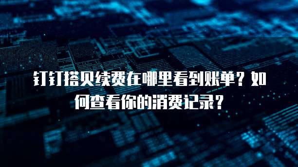 钉钉搭贝续费在哪里看到账单?如何查看你的消费记录?
