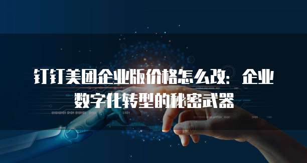 钉钉美团企业版价格怎么改:企业数字化转型的秘密武器