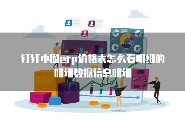 钉钉小圈erp价格表怎么看明细的明细数据信息明细