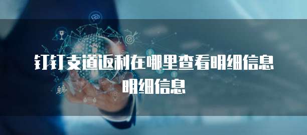 钉钉支道返利在哪里查看明细信息明细信息