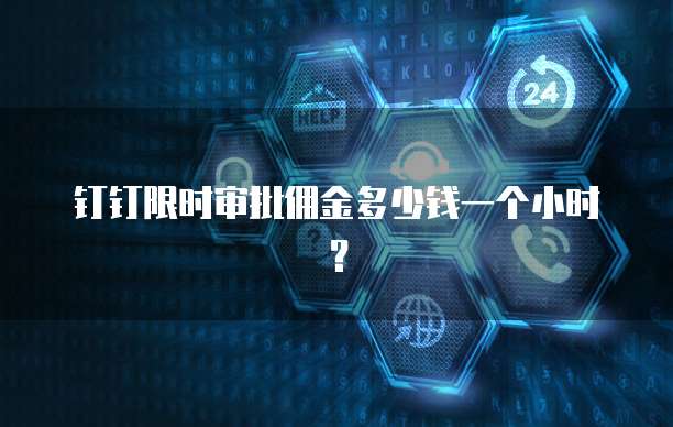 钉钉限时审批佣金多少钱一个小时？