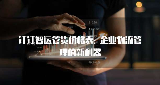 钉钉智运管货价格表: 企业物流管理的新利器