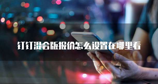 钉钉混合版报价怎么设置在哪里看