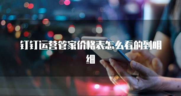 钉钉运营管家价格表怎么看的到明细