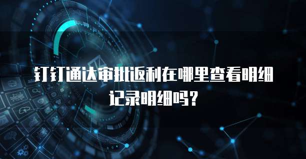 钉钉通达审批返利在哪里查看明细记录明细吗?