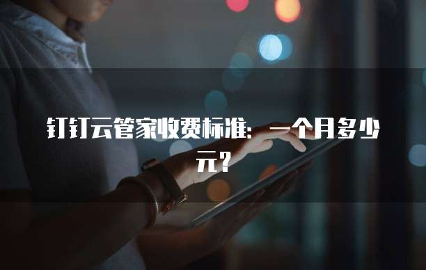 钉钉云管家收费标准:一个月多少元?