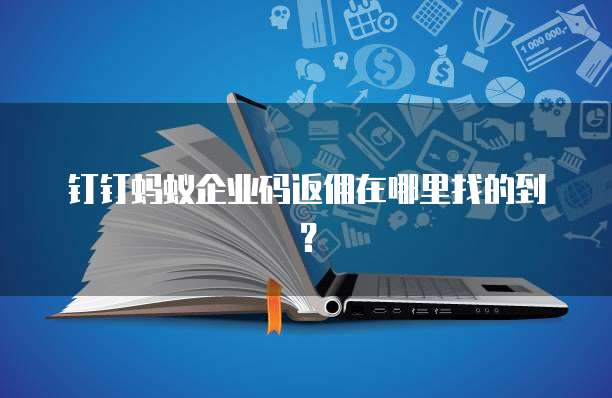 钉钉蚂蚁企业码返佣在哪里找的到？