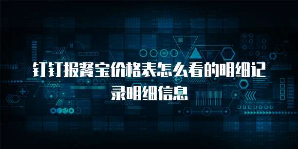 钉钉报餐宝价格表怎么看的明细记录明细信息
