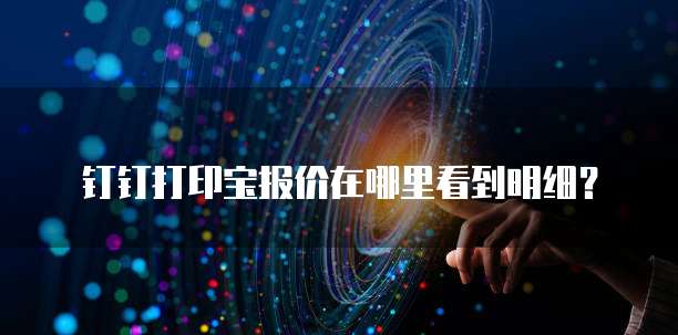 钉钉打印宝报价在哪里看到明细?