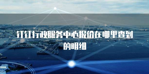 钉钉行政服务中心报价在哪里查到的明细