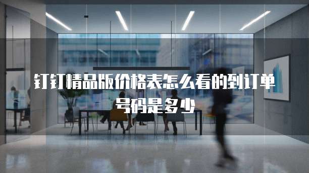 钉钉精品版价格表怎么看的到订单号码是多少