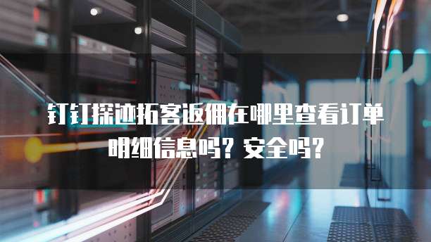 钉钉探迹拓客返佣在哪里查看订单明细信息吗?安全吗?