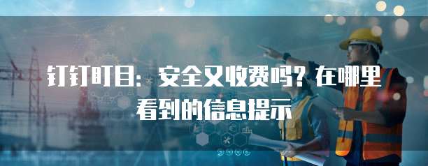 钉钉盯目:安全又收费吗?在哪里看到的信息提示