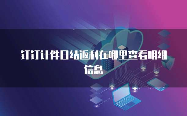 钉钉计件日结返利在哪里查看明细信息