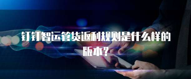 钉钉智运管货返利规则是什么样的版本?