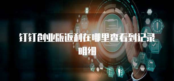 钉钉创业版返利在哪里查看到记录明细