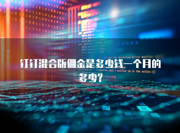 钉钉混合版佣金是多少钱一个月的多少?