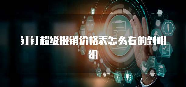 钉钉超级报销价格表怎么看的到明细