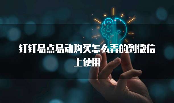 钉钉易点易动购买怎么弄的到微信上使用