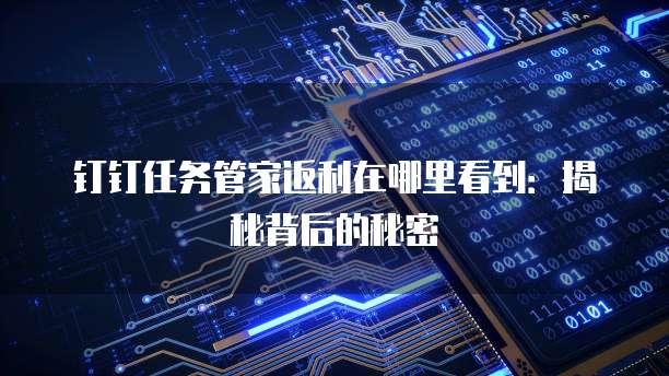 钉钉任务管家返利在哪里看到:揭秘背后的秘密