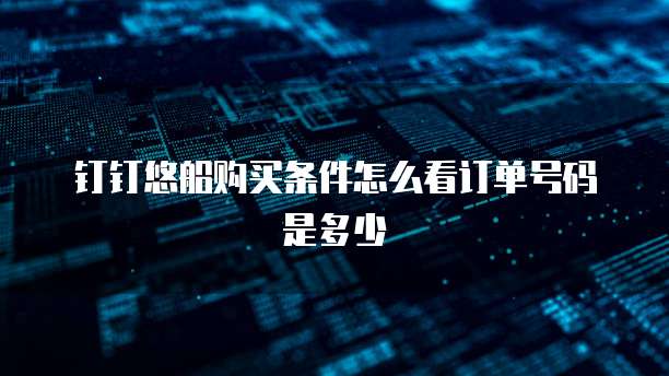 钉钉悠船购买条件怎么看订单号码是多少
