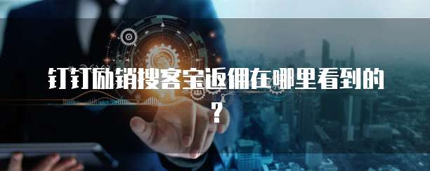 钉钉励销搜客宝返佣在哪里看到的?