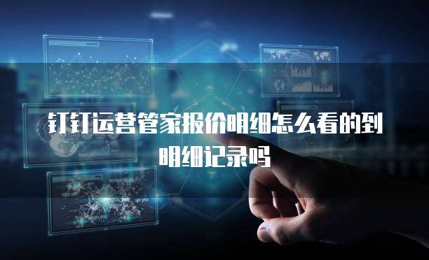 钉钉运营管家报价明细怎么看的到明细记录吗
