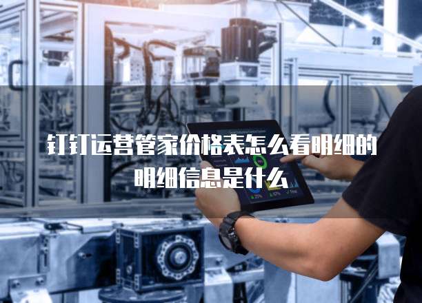 钉钉运营管家价格表怎么看明细的明细信息是什么