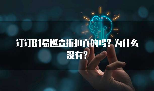 钉钉B1易巡查折扣真的吗?为什么没有?