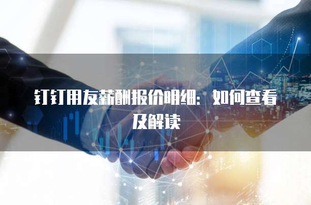 钉钉用友薪酬报价明细：如何查看及解读