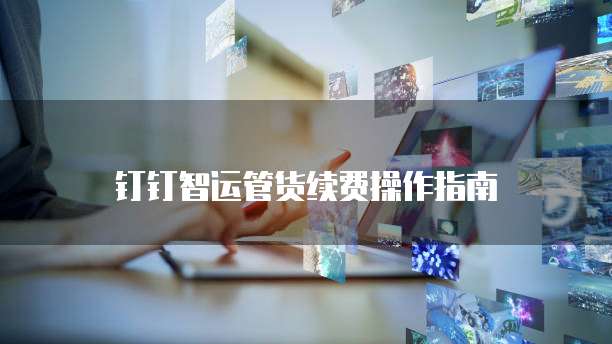 钉钉智运管货续费操作指南