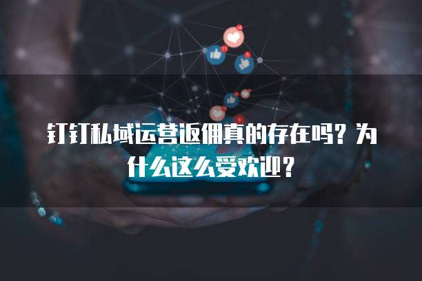 钉钉私域运营返佣真的存在吗?为什么这么受欢迎?