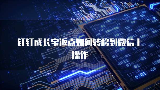钉钉成长宝返点如何转移到微信上操作