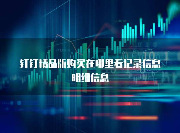 钉钉精品版购买在哪里看记录信息明细信息