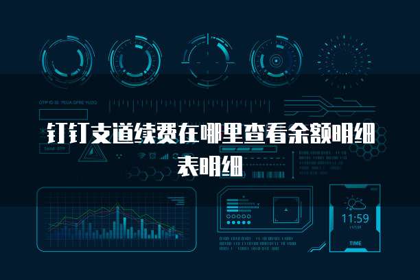 钉钉支道续费在哪里查看余额明细表明细