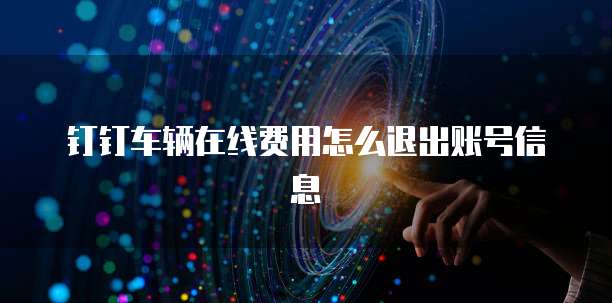 钉钉车辆在线费用怎么退出账号信息