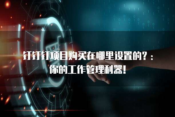 钉钉钉项目购买在哪里设置的?:你的工作管理利器!