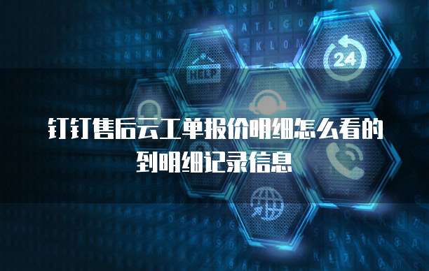 钉钉售后云工单报价明细怎么看的到明细记录信息