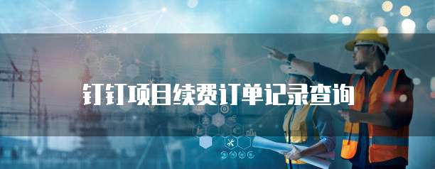 钉钉项目续费订单记录查询