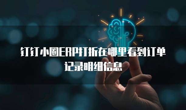 钉钉小圈ERP打折在哪里看到订单记录明细信息