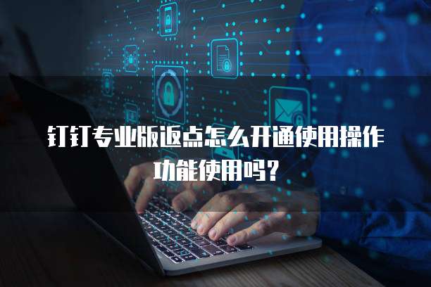 钉钉专业版返点怎么开通使用操作功能使用吗?