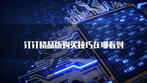 钉钉精品版购买技巧在哪看到