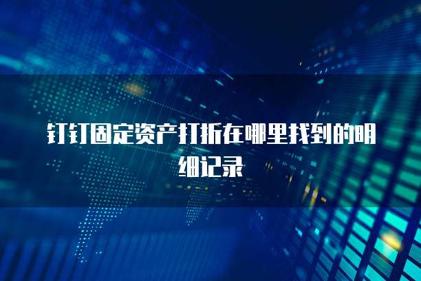 钉钉固定资产打折在哪里找到的明细记录
