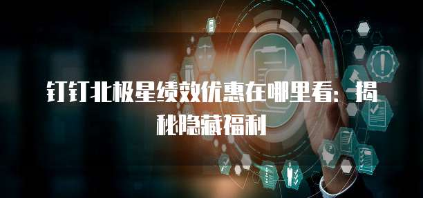 钉钉北极星绩效优惠在哪里看:揭秘隐藏福利