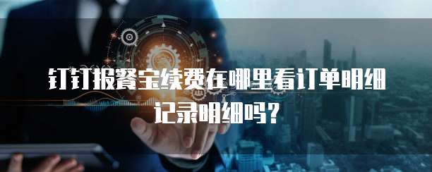钉钉报餐宝续费在哪里看订单明细记录明细吗?